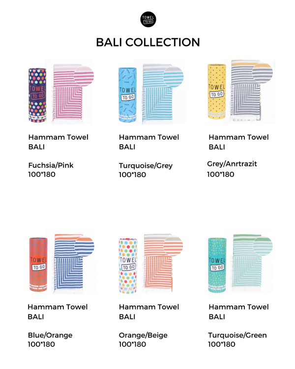 Serviette de plage Bali Hammam avec coffret cadeau recyclé, turquoise, vert