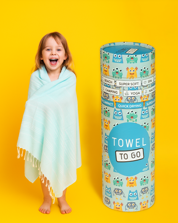 Ipanema Kids Hammam Turkish Towel with Recycled Gift Box, Mint