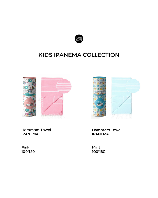 Ipanema Kinder Hamamtuch mit Geschenkbox – Mint, 100 % Baumwolle