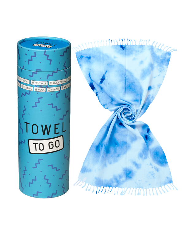 Laguna Tie Dye Quick-Dry Beach Towel with Gift Box – Baby Blue