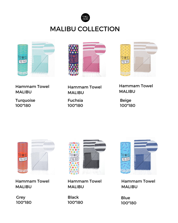 Serviette de hammam Malibu avec coffret cadeau recyclé, noire