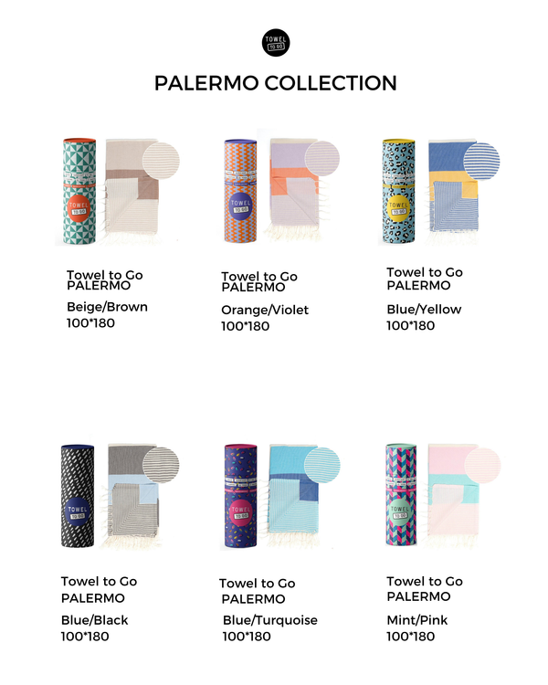 Palermo Hamamtuch mit Geschenkbox – Rosa & Mint, 100 % Baumwolle