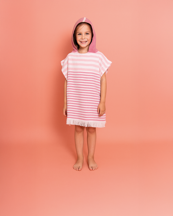 Playa Kids Poncho Towel with Recycled Gift Box, Pink