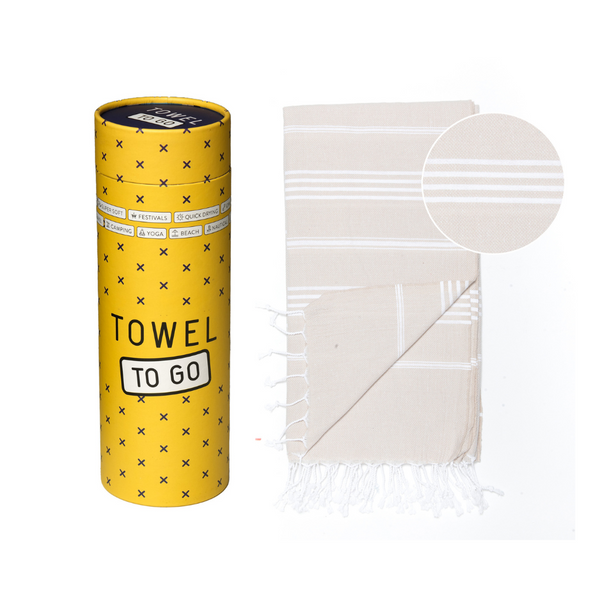 Capri Hammam Towel with Recycled Gift Box, Beige