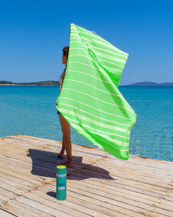 Capri Hammam Towel with Recycled Gift Box, Green