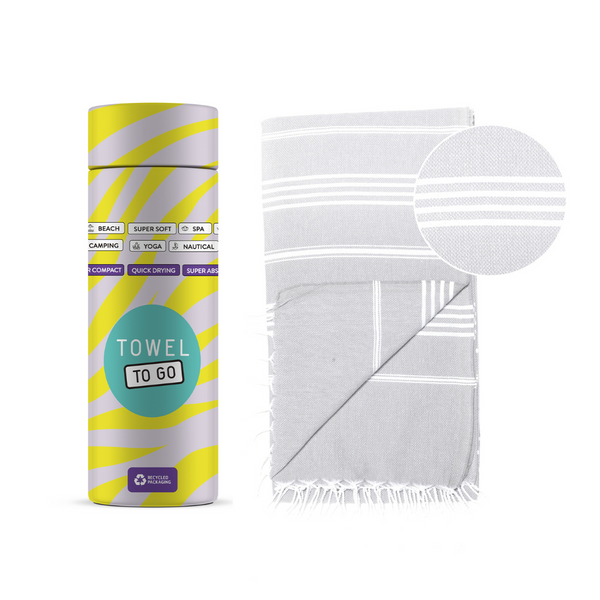 Capri Hammam Towel with Recycled Gift Box, Grey