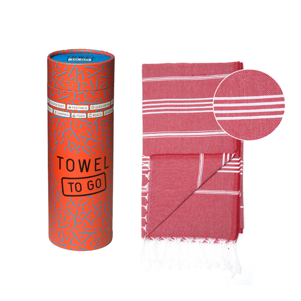 Capri Hammam Towel with Recycled Gift Box, Red