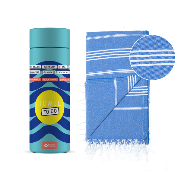 Capri Hammam Towel with Recycled Gift Box, Blue