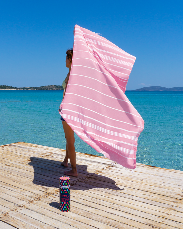 Capri Hammam Towel with Recycled Gift Box, Pink