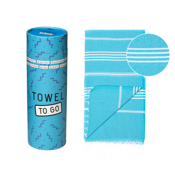 Capri Hammam Towel with Recycled Gift Box, Turquoise