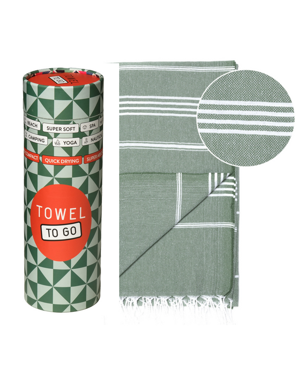 Ipanema Hamamtuch mit recycelter Geschenkbox, Khaki