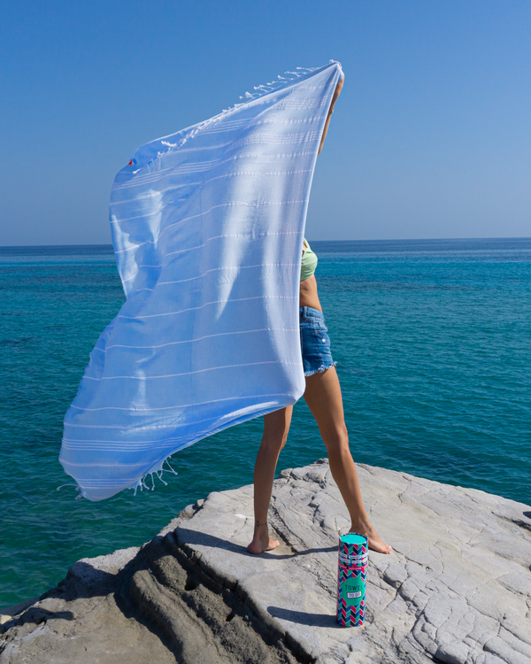 Ipanema Hamamtuch mit Geschenkbox, Hellblau