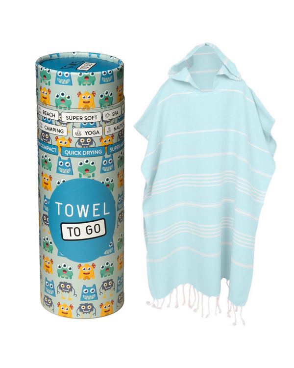 Ipanema Kinderponcho mit Geschenkbox – Mint, 100 % Baumwolle