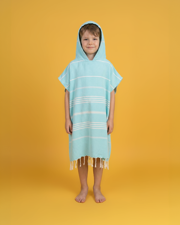 Ipanema Kinderponcho mit Geschenkbox – Mint, 100 % Baumwolle