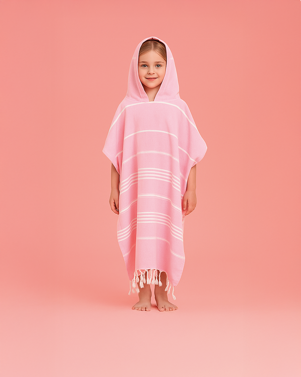 Ipanema Kids Poncho Towel with Recycled Gift Box, Pink