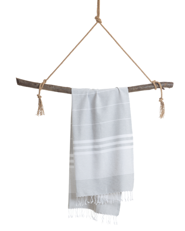 Serviette de hammam Malibu avec coffret cadeau recyclé, gris