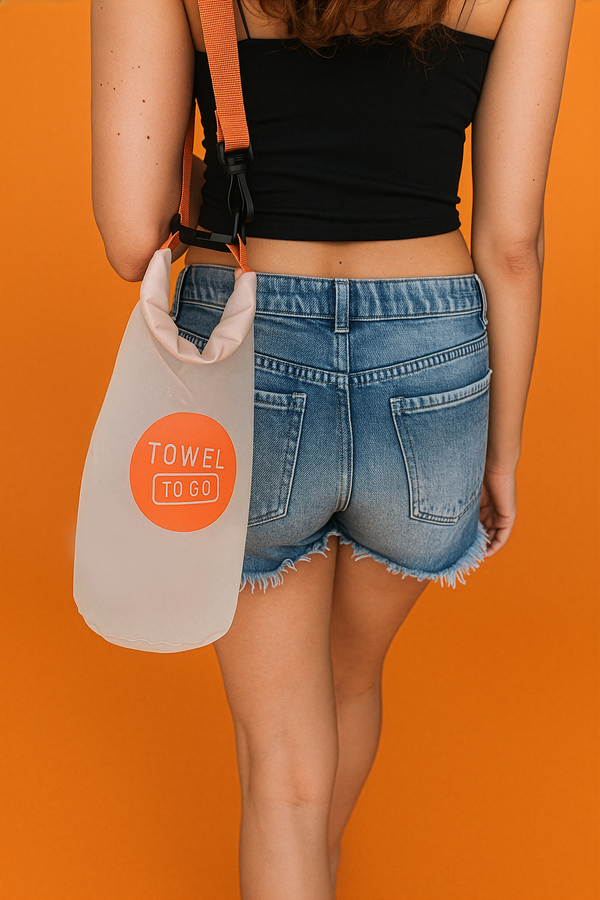 Sac étanche et transparent Towel to Go Roll N Go, orange (5 litres)