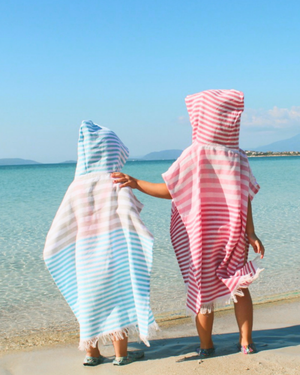 Playa Kinderponcho mit Geschenkbox – Blau, 100 % Baumwolle