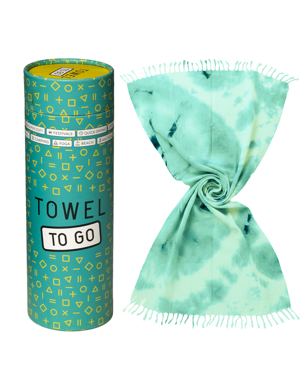 Laguna Tie Dye Quick-Dry Beach Towel with Gift Box – Mint Green