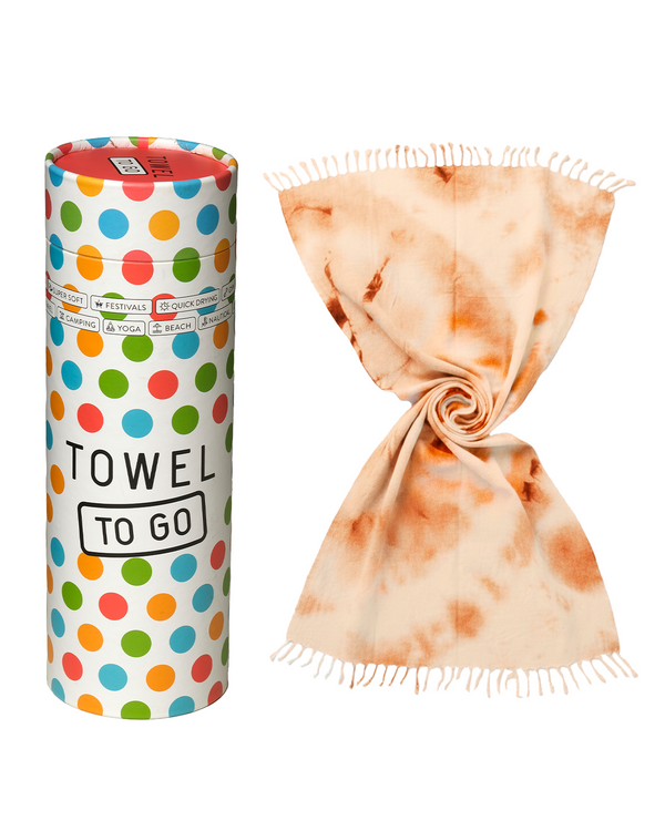 Laguna Tie Dye Quick-Dry Beach Towel with Gift Box – Peach Orange