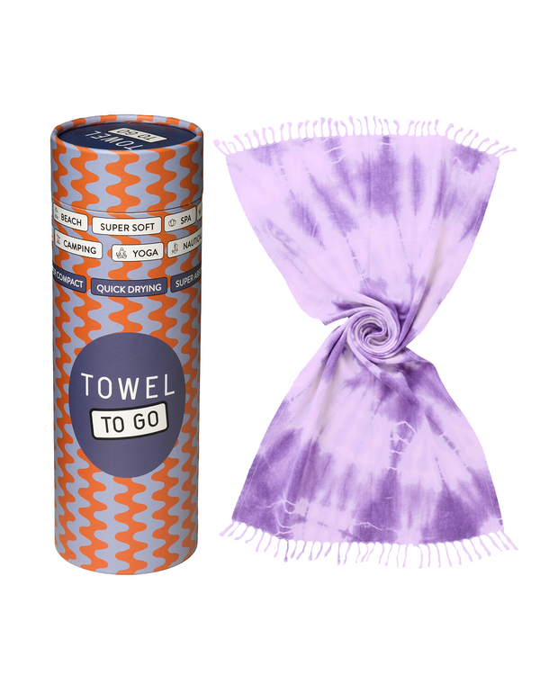 Laguna Tie Dye Quick-Dry Beach Towel with Gift Box – Lavender Lilac