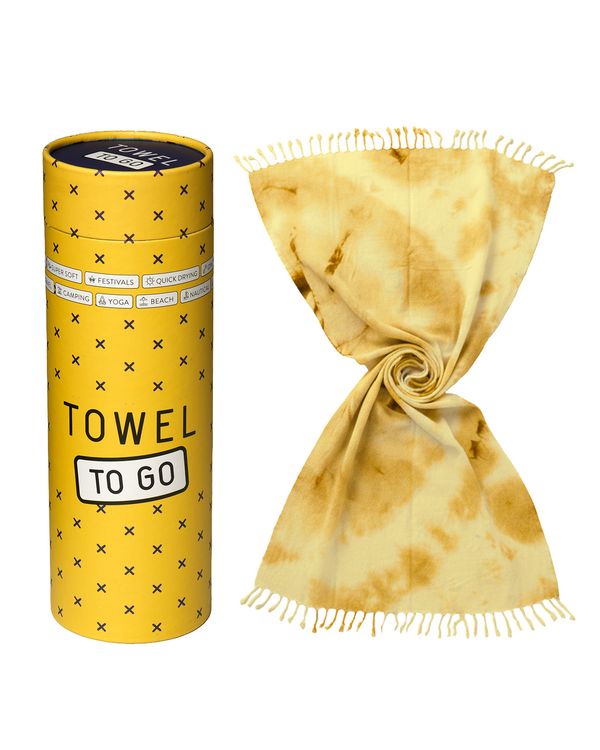 Laguna Tie Dye Quick-Dry Beach Towel with Gift Box – Sunny Yellow