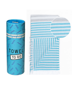 Towel to Go Bali Hammam Beach Towel Blue Grey