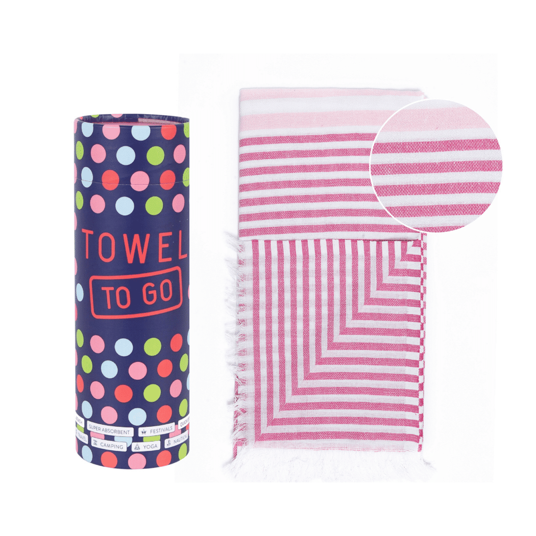 Towel to Go Bali Hammam Beach Towel Fuchsia Pink