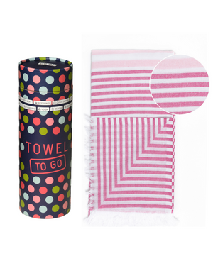 Towel to Go Bali Hammam Beach Towel Fuchsia Pink