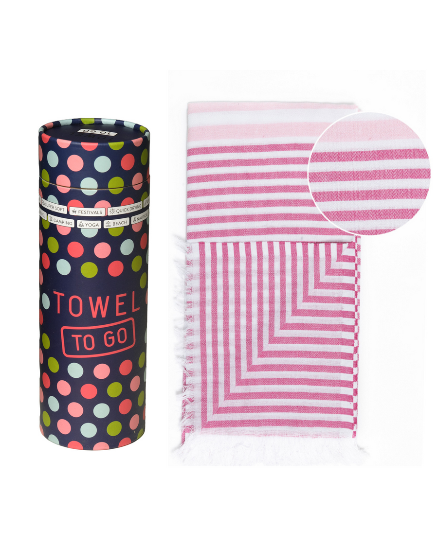 Towel to Go Bali Hammam Beach Towel Fuchsia Pink