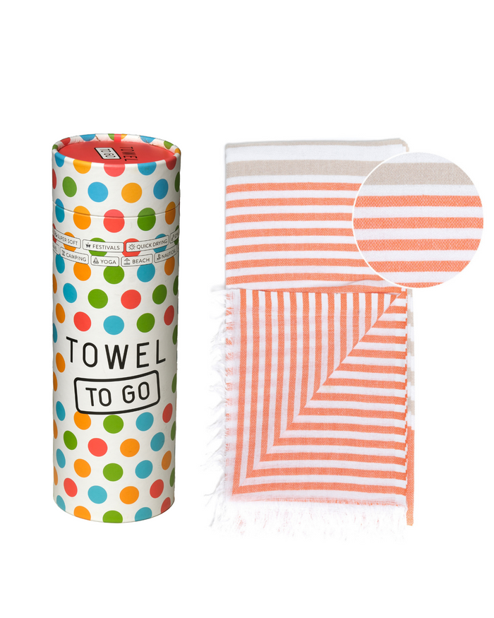 Towel to Go Bali Hammam Beach Towel Orange