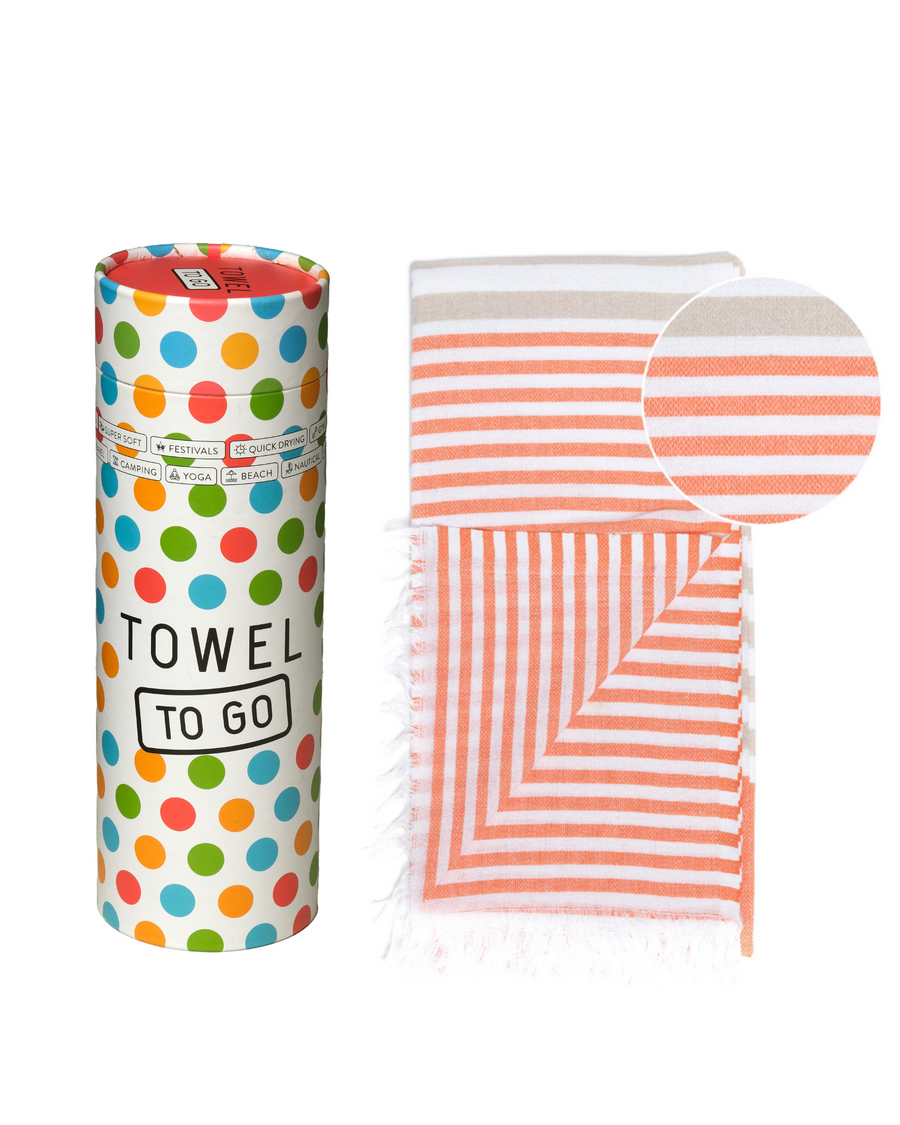 Towel to Go Bali Hammam Beach Towel Orange