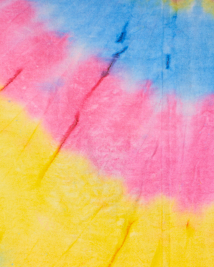Towel to Go Tie Dye in Blue and Yellow and Pink quick-dry beach towel.