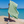 Serviette de plage Towel to Go Bali Hammam avec boîte cadeau, turquoise, gris
