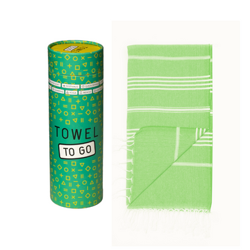 Towel to Go Capri Hammam Towel with Recycled Gift Box, Green