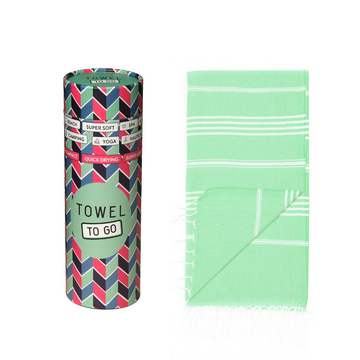 Towel to Go Capri Hammam Towel with Recycled Gift Box, Mint