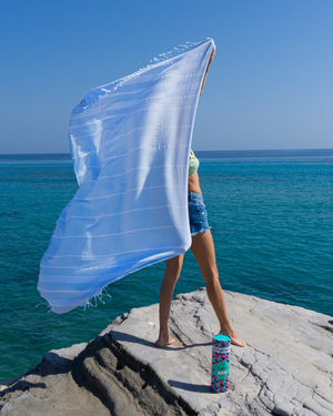 Towel to Go Ipanema in Ligth Blue quick-dry beach towel.