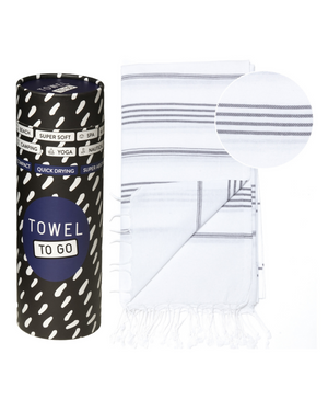 Towel to Go Ipanema in White quick-dry beach towel.