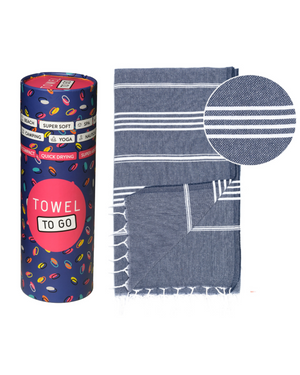 Towel to Go Ipanema in Dark Blue quick-dry beach towel.