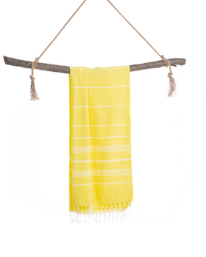 Towel to Go Ipanema in Yellow quick-dry beach towel.