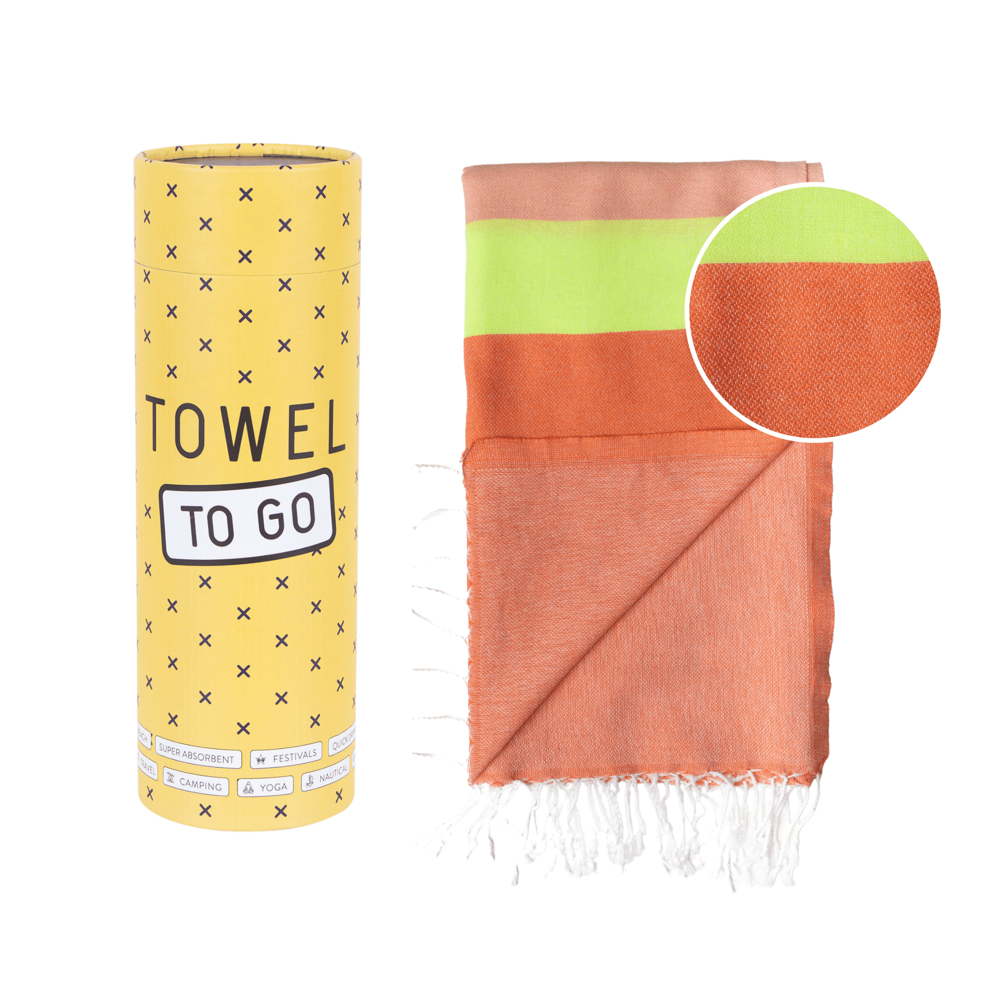 Towel to Go Neon Beach Towel Pink Orange