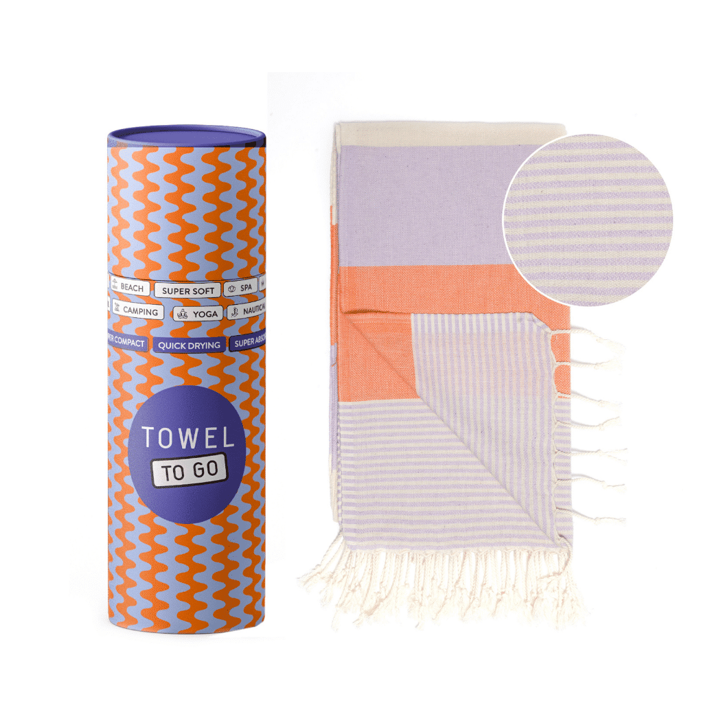 Towel to Go Palermo Beach Towel Violet Orange
