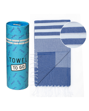 Towel to Go Malibu in Blue quick-dry beach towel.