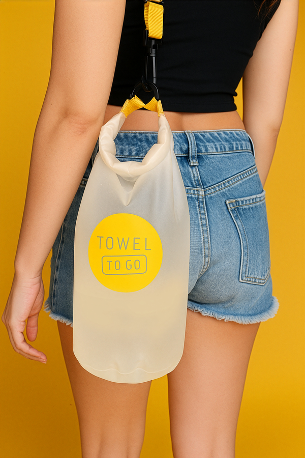 Sac étanche et transparent Towel to Go Roll N Go, jaune (5 litres)