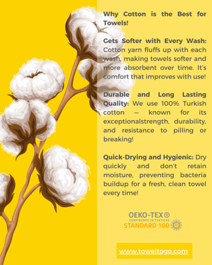 Cotton plant illustration with text on a yellow background