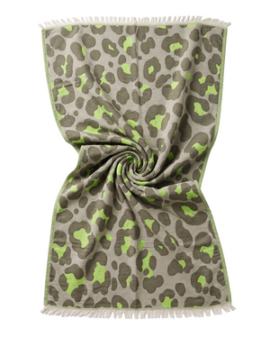 Towel to Go Quick Dry Cotton Towel in Grey and Lime from the Neon Safari Collection.