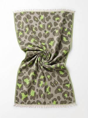 Towel to Go Quick Dry Cotton Towel in Grey and Lime from the Neon Safari Collection.