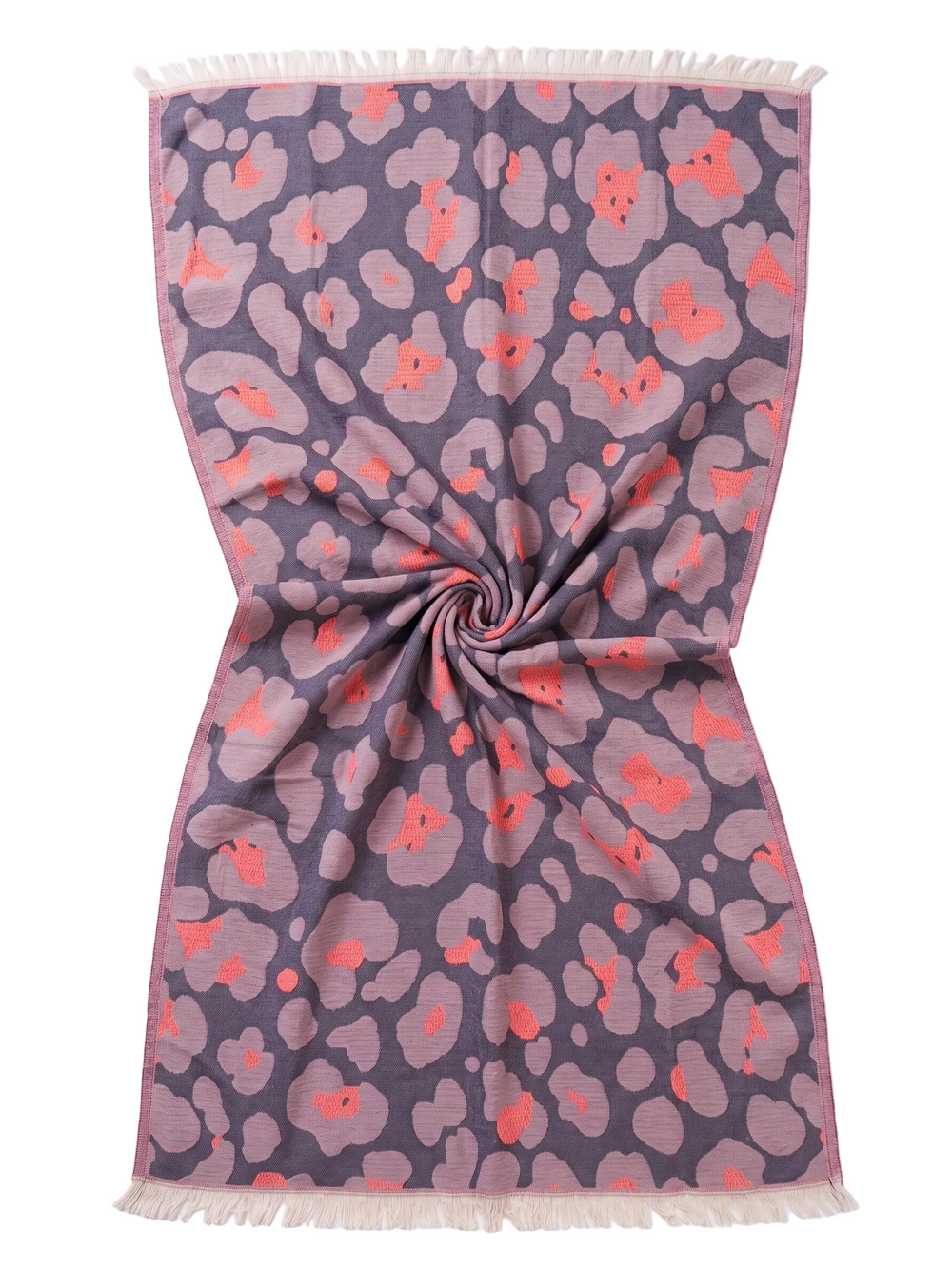 Towel to Go Quick Dry Cotton Towel in Lavender and Coral from the Neon Safari Collection.