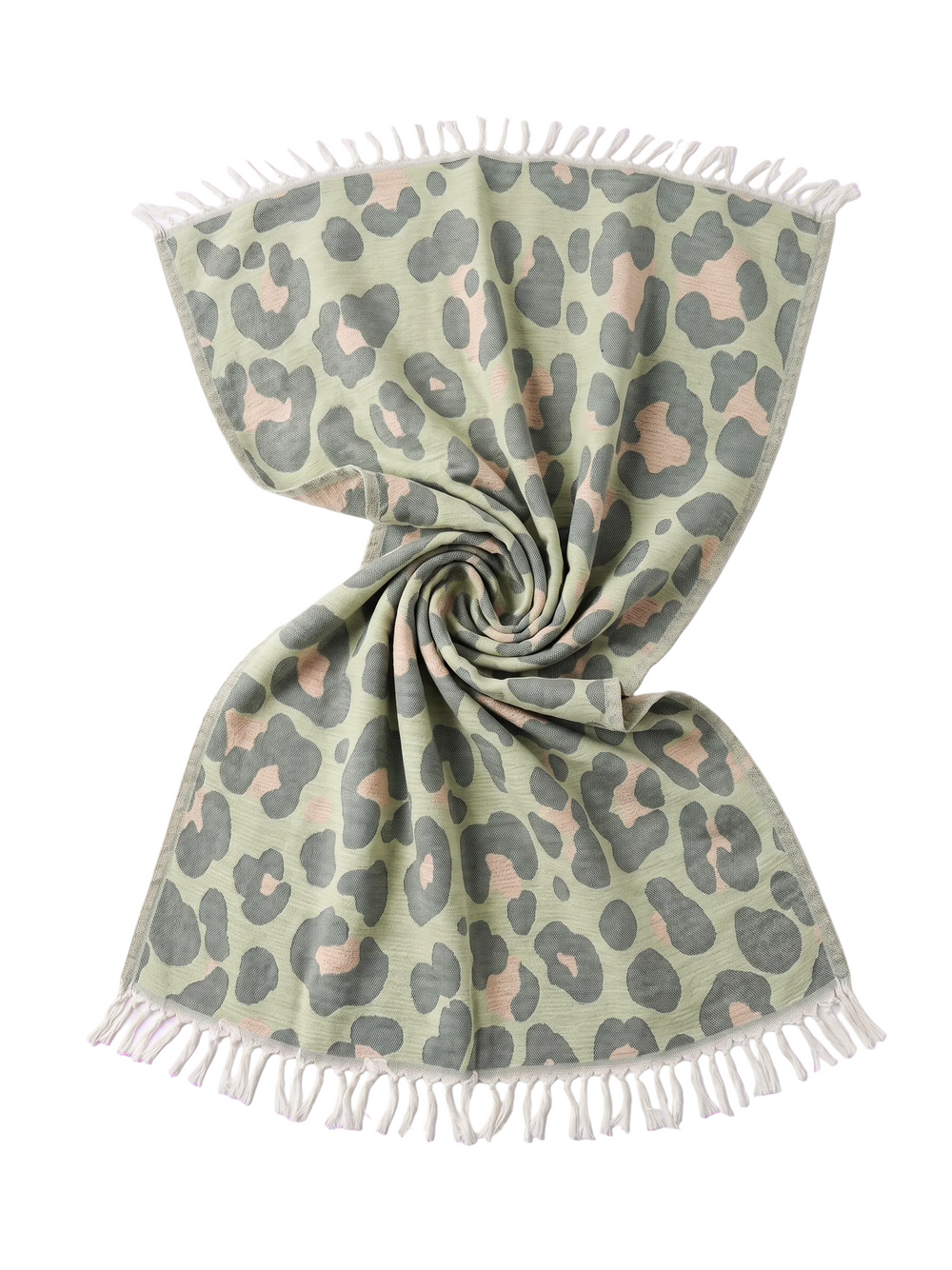 Towel to Go Quick Dry Cotton Towel in Sage and Blush from the Neon Safari Collection.